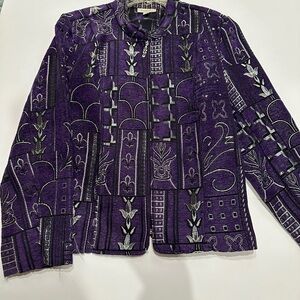Dressbarn Purple and Silver Women's Blazer